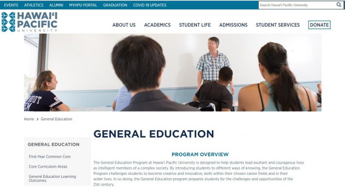 Hawaii Pacific University General Education Classes