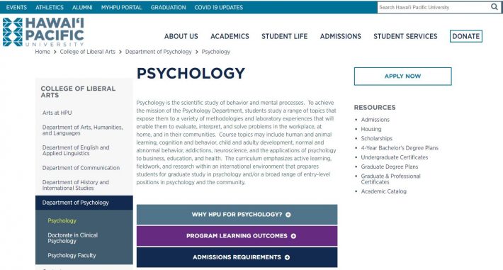 Psychology - Hawaii Pacific University